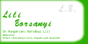 lili borsanyi business card